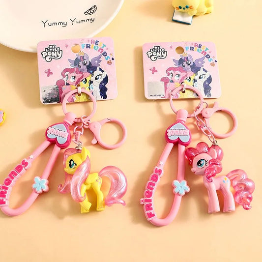 My Little Ponys Keychain New Anime Unicorn Car Key Ring Kids School Bag Pendant Fashion Decoration Classic Toys Birthday Gift