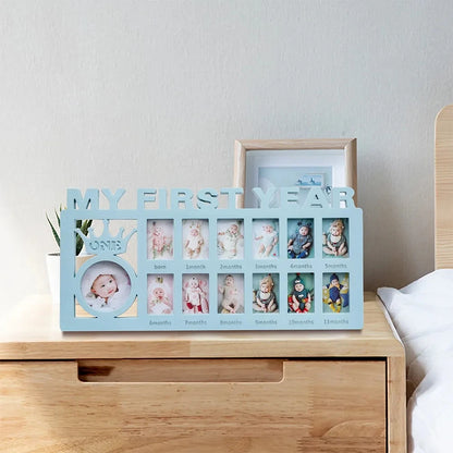 Baby Keepsake Frame 0-12 Months Pictures My First Year Photo Frame Newborn Memory Gifts