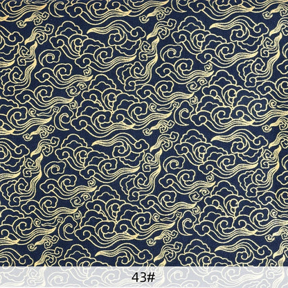 0.5/1/2 Yard 100% Cotton Fabric Traditional Japanese Kimono Style Print DIY Handmade Making Cheongsam, Hanfu, Holiday Decoration