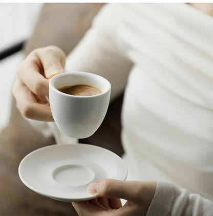 MHW-3BOMBER Espresso Mug 80ml Ceramic Coffee Cup and Saucer Professional Home Barista Latte Art Mug Exquisite Kitchen Accessorie