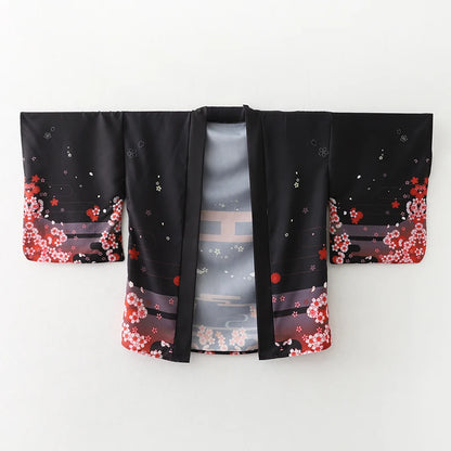 2023 New Summer Loose Red Black Japanese Samurai Streetwear Cardigan Women Men Harajuku Haori Kimono Cosplay Blouse Top Yukata
