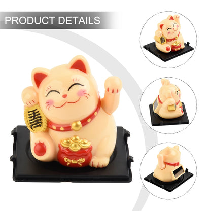 High Quality Lucky Cat Ornament Car Dashboard Decor Vehicle Accessories Automatic Waving Cartoon Decoration Interior