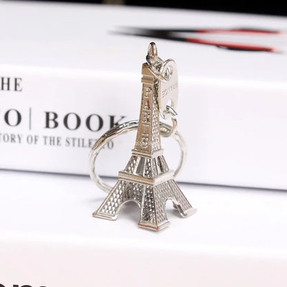 1Pcs 3D Eiffel Tower Keyring Retro Adornment French Souvenirs Keychains Metal Split Key Ring French Souvenir Paris Keychains 키링