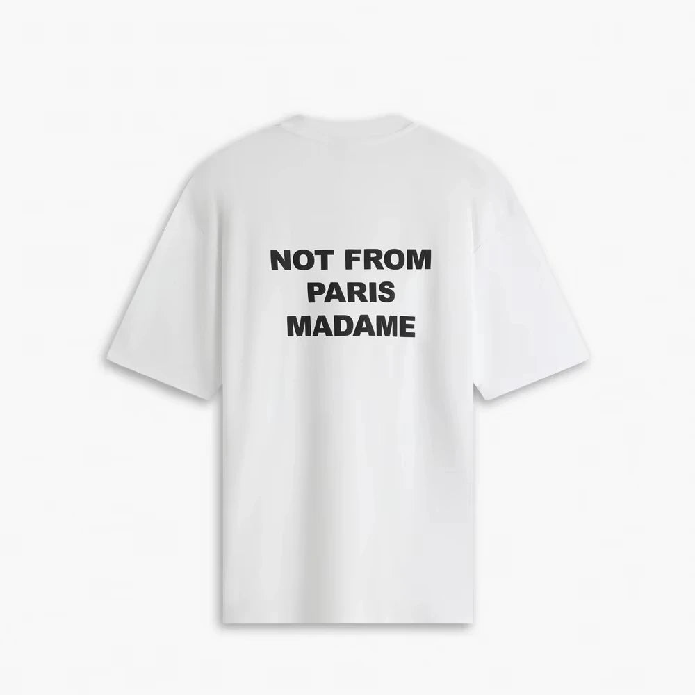 2025 Summer New T-Shirt Slogan Black Not From Paris Luxury Cotton Short Sleeve Summer Oversize T-shirt on Top for