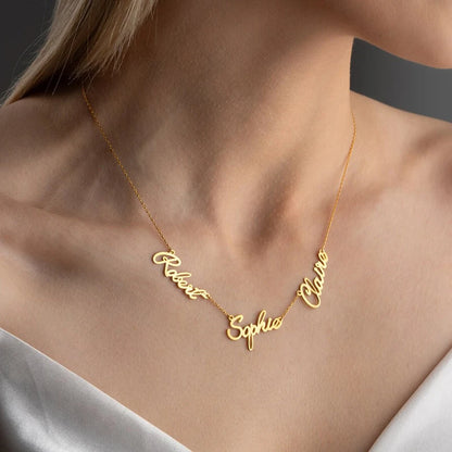 Custom Name Heart Necklace – Stainless Steel Family, Couple & Kids Jewelry Gift
