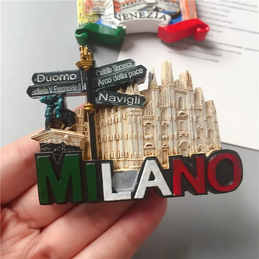 European Souvenir Refrigerator Magnet Milan Venice European Stereo Resin Magnet Home Decoration Gift Gift