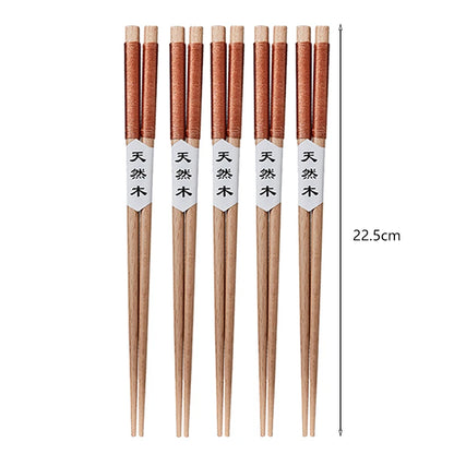 5 Pairs Wooden Chopsticks Wood Chopsticks Set Japanese Sushi Chopsticks Korean Chinese Snack Food Chop Sticks Kitchen Tableware