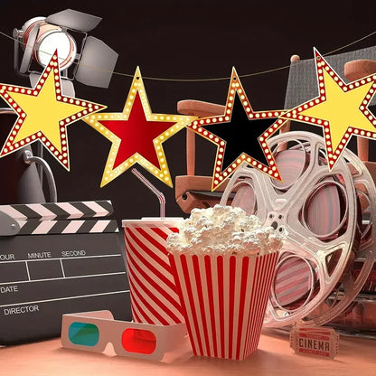 18Pc Hollywood Cinema Festival Theme Postcard Greeting Card Star Gift Invitations Card for Movie Night Birthday Party Decoration