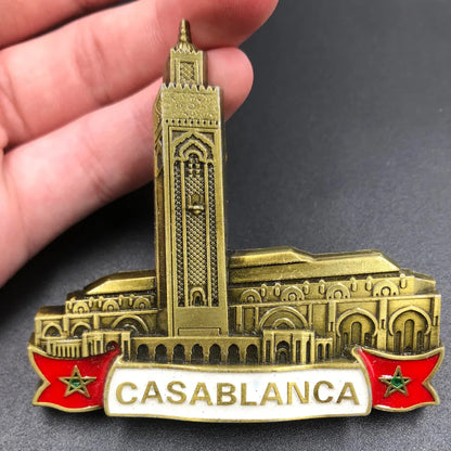Morocco Tourist Souvenirs Fridge Magnet Casablanca Metal Refrigerator Magnets Home Decor Accessories Souvenir Collection Gifts
