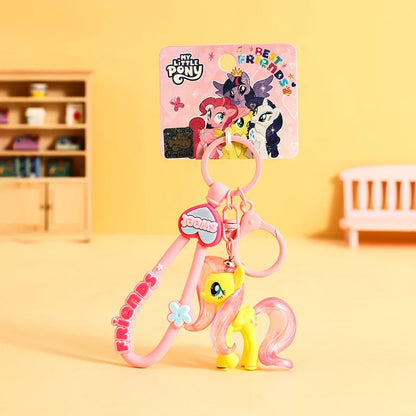 My Little Ponys Keychain New Anime Unicorn Car Key Ring Kids School Bag Pendant Fashion Decoration Classic Toys Birthday Gift