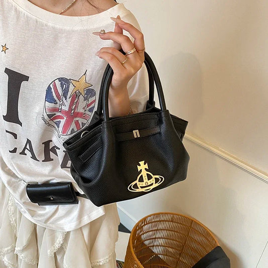 Classic Designer Paris Fashion Tote Messenger Purse Shopper Bag Elegant Leather Solid Color Commuter