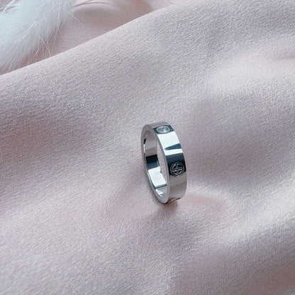 2024 Classic Cross with Stone Luxury Brand Stainless Steel Ring for Girl Women Couple Rings In Wedding Birthday Gift Never Fade