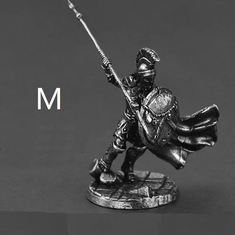 1pcs Ancient Spartan Rome Soliders Figurines Miniatures Vintage Metal Soldiers Model Statue Desktop Ornament Gift