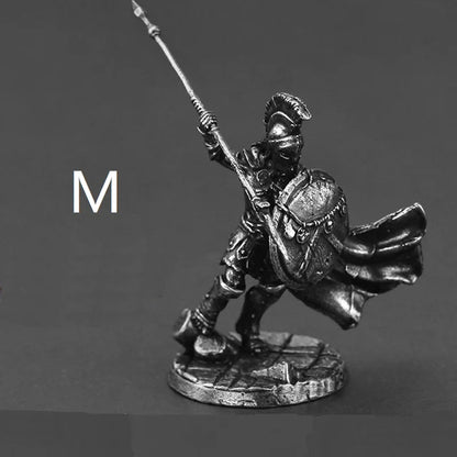 1pcs Ancient Spartan Rome Soliders Figurines Miniatures Vintage Metal Soldiers Model Statue Desktop Ornament Gift