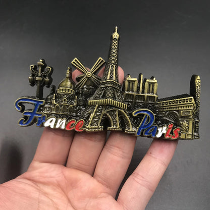 UK Italy Rome France Paris American Qatar Metal Fridge Magnet Magnetic Refrigerator Decoration Sticker Leaning Tower Of Pisa Sou