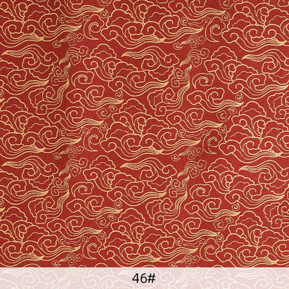 0.5/1/2 Yard 100% Cotton Fabric Traditional Japanese Kimono Style Print DIY Handmade Making Cheongsam, Hanfu, Holiday Decoration