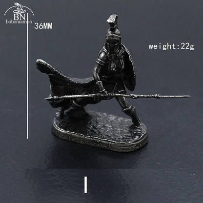 1pcs Ancient Spartan Rome Soliders Figurines Miniatures Vintage Metal Soldiers Model Statue Desktop Ornament Gift