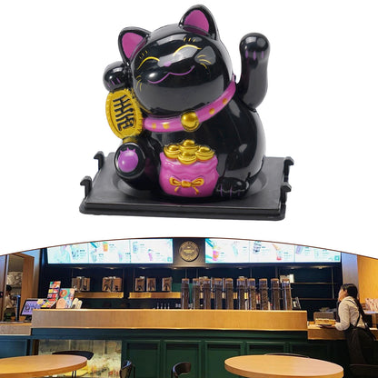 High Quality Lucky Cat Ornament Car Dashboard Decor Vehicle Accessories Automatic Waving Cartoon Decoration Interior