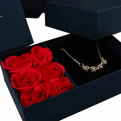 I Love You Jewelry Box Immortal Flower Jewelry Box Roses Window Gift Box Ring Earrings Pendant Necklace Box Jewelry Organizer