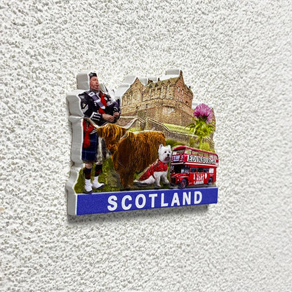 Scottish landscape tourism souvenirs personality home 3D stereo refrigerator magnet collection arts and crafts gift ideas