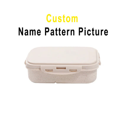 Personalised lunch box for Kids Student Remarks Name LOGO Picture Photo  PP Eco-friendly Material With Spoon Fork
