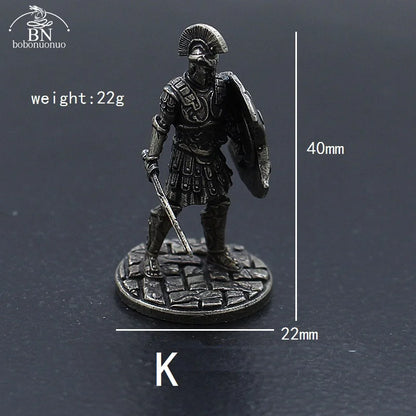 1pcs Ancient Spartan Rome Soliders Figurines Miniatures Vintage Metal Soldiers Model Statue Desktop Ornament Gift