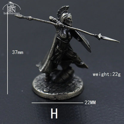 1pcs Ancient Spartan Rome Soliders Figurines Miniatures Vintage Metal Soldiers Model Statue Desktop Ornament Gift