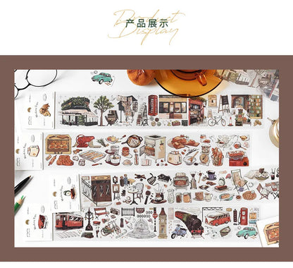 Travel Journey Memory Washi Masking Tape Coffee Shop City Street View Decorative Stickers Diy Label For Scrapbooking Diary Album