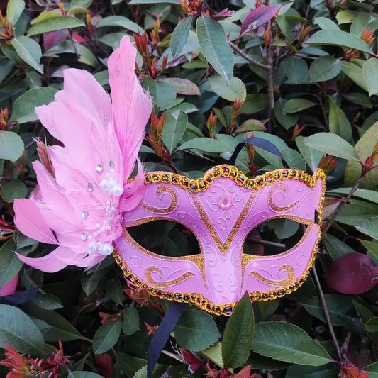 1 Pcs  Masquerade Feather Sexy Venetian Mask Women For Face Multi Color Princess Mask Sexy Half Hallowmas Feather Masks Decor