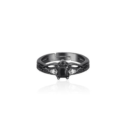 Game Love And Deepspace Sylus Rings Cosplay Black Gemstone Couple Ring Alloy Adjustable Jewelry Accessories Christmas Gift