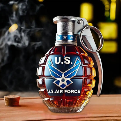 Unique Military Grenade Whiskey Bottle – Cool Gift for Men, Bar & Office Decor