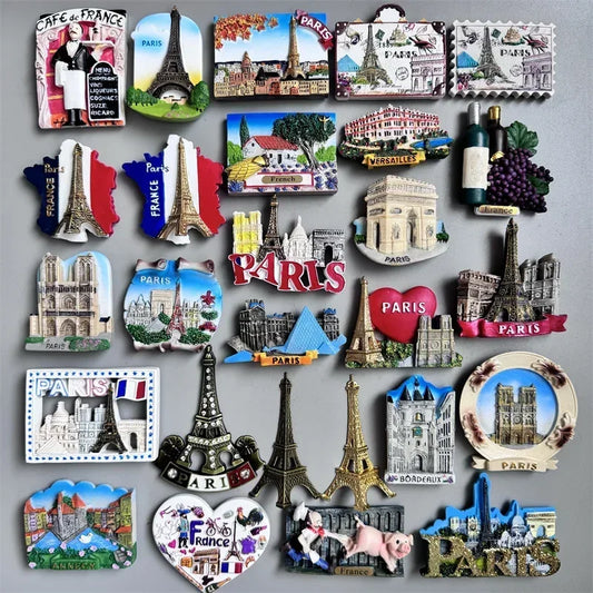 Paris France Tourist Souvenir Fridge Magnets Eiffel Tower French Magnetic Stickers Annecy Decoration on The Fridge Travel Gifts