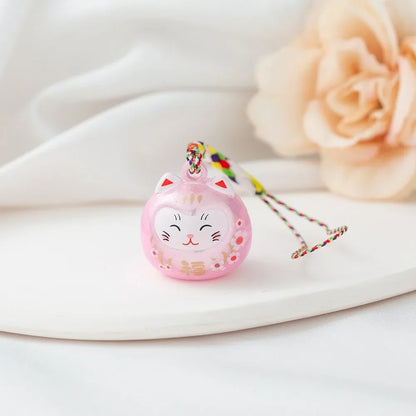 Japanese Lucky Cat Bag Pendants Japan Daruma Keyring Bells Pendant Lucky Cat Keychain Good Fortune Wealth Charm Jewelry Gift