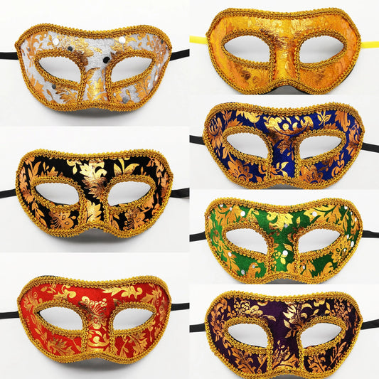 Men Mardi Gras Carnival Mask Venetian Masks Vintage Antique Jazz Masks Masquerade Cosplay Masks Unisex Half Face Party Masks
