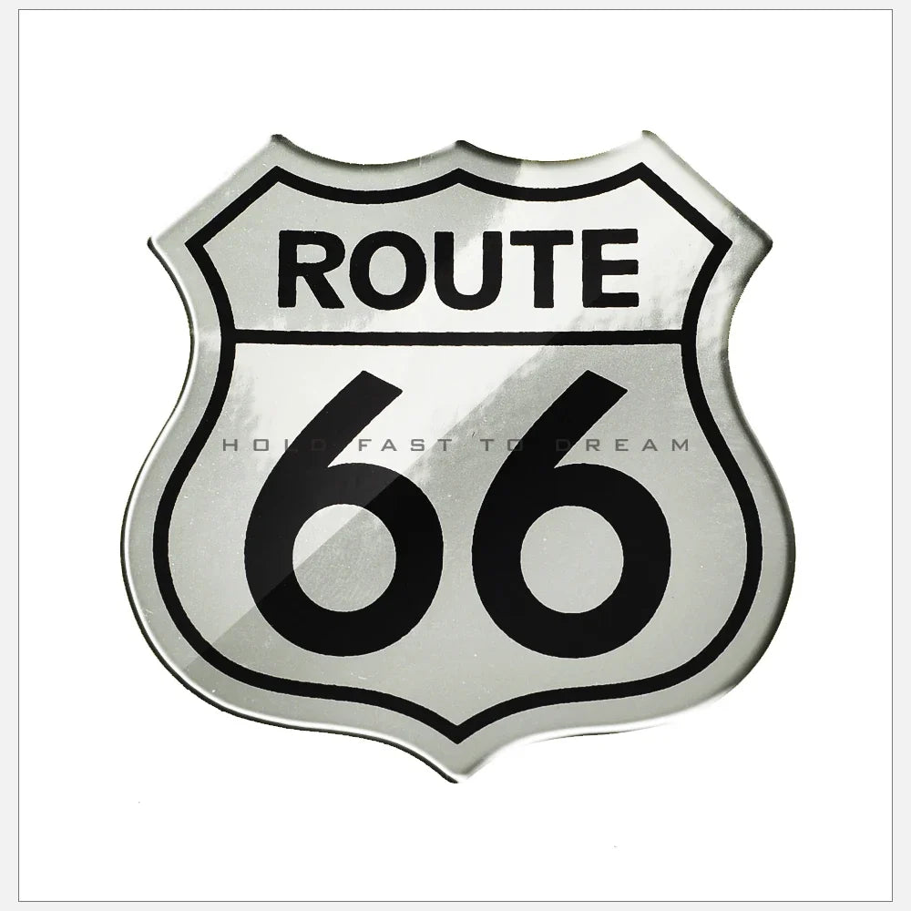 3D Motorcycle Decal Sticker The Historic Route 66 Car Stickers Sign DIY Accessory Badge Applique