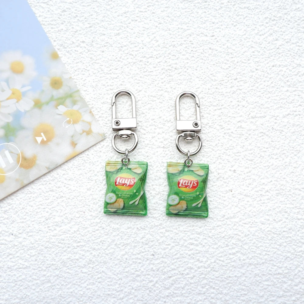 2pcs Cute Snacks Keychain Handmade Bag Jewelry DIY Gifts