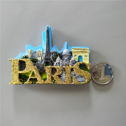 Paris France Tourist Souvenir Fridge Magnets Eiffel Tower French Magnetic Stickers Annecy Decoration on The Fridge Travel Gifts