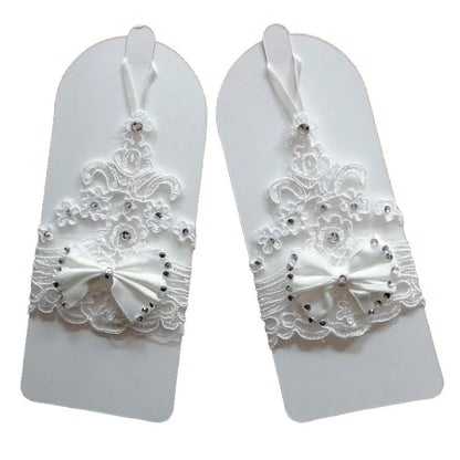 White Ivory Bridal Gloves Short Fingerless Wedding Gloves Gant Mariage Femme Accessoires Mariage Novia Bride Guantes 2025