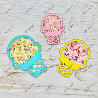 KSCRAFT Trio Ice Cream Shakers Cutting Dies Stencils for DIY Scrapbooking Decorative Embossing DIY Paper Cards
