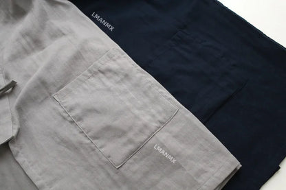 Japanese Style Kimono Cardigan Pants 2pcs Set Men's Nightwear Bathrobe Cotton Comfortable Home Suit Robe Sleepwear Daily Casual