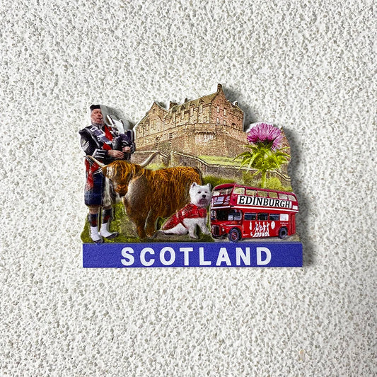 Scottish landscape tourism souvenirs personality home 3D stereo refrigerator magnet collection arts and crafts gift ideas