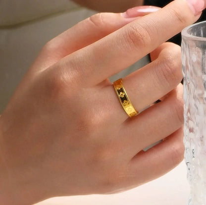 24K AU999 pure gold couple ring -1314 real gold wedding ring, Chinese Valentine's Day, gold jewelry gift for couples