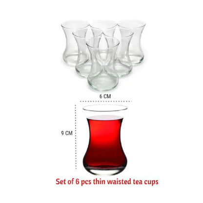 Traditional Turkish Coffee Mug Set - 6PC European Traditional Crystal Glass Cups for Tea, Hot Drinks，Wine