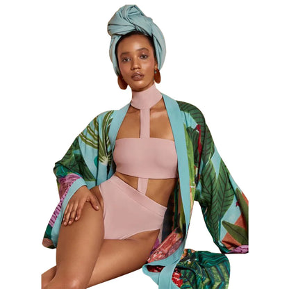 New Style Japanese Traditional Kimono Gown With Obi Popular Print Flower Pajamas Women Silk Large Size Bathrobe Yukata Dress