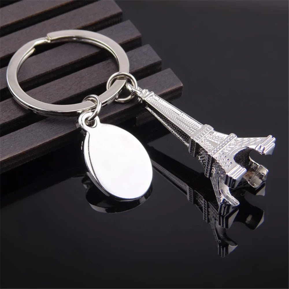 3D Eiffel Tower Keyring Bag Charm Metal Car Keychain French Paris Travel Souvenir Couple Friend Gift Fashion Jewelry Decoration