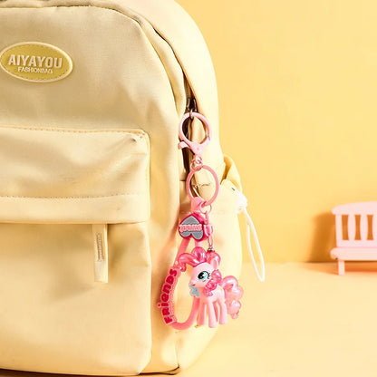 My Little Ponys Keychain New Anime Unicorn Car Key Ring Kids School Bag Pendant Fashion Decoration Classic Toys Birthday Gift
