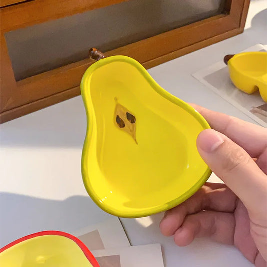 Creative Fruit Shaped Ceramic Dish Household Snacks Dishes Sauces Seasonings Plate Mini Saucer Tableware Dinner Kitchen Supplies