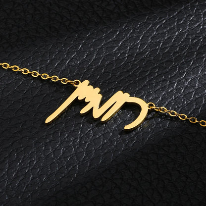 Custom Hebrew Name Necklace Jewish Ethnic Jewelry Stainless Steel Chain Personalized Signature Choker Necklace Daily Accessories