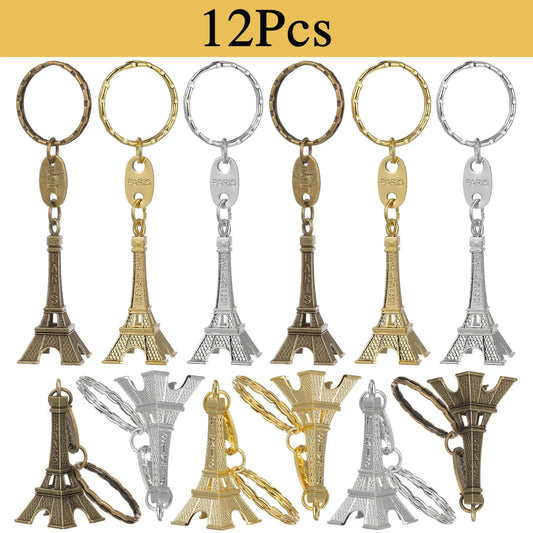 12Pcs Eiffel Tower Keychain For Keys Souvenirs Paris Tour Eiffel Keychain Key Chain Key Ring Decoration Key Holder