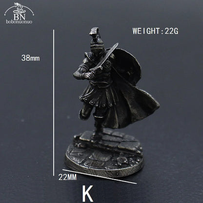 1pcs Ancient Spartan Rome Soliders Figurines Miniatures Vintage Metal Soldiers Model Statue Desktop Ornament Gift